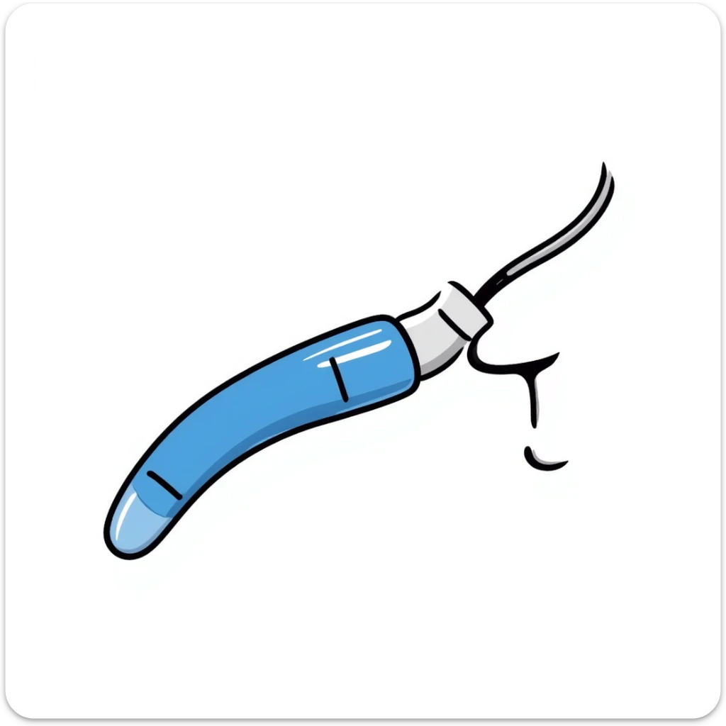 Hand-drawn blue mouthpiece bit with breathing tube for oxygen measurement, VO2 max testing equipment with nose clip sticker