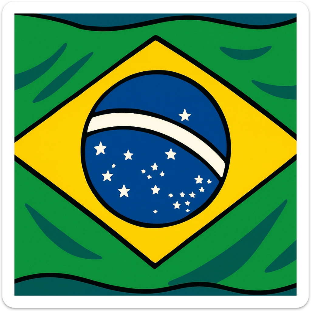 bandeira do Brasil, vibrante, cores vivas, sem texto sticker