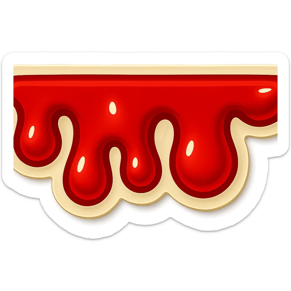 Make the blood drips shorter, keeping them fat, in retro sticker style with a transparent background. sticker