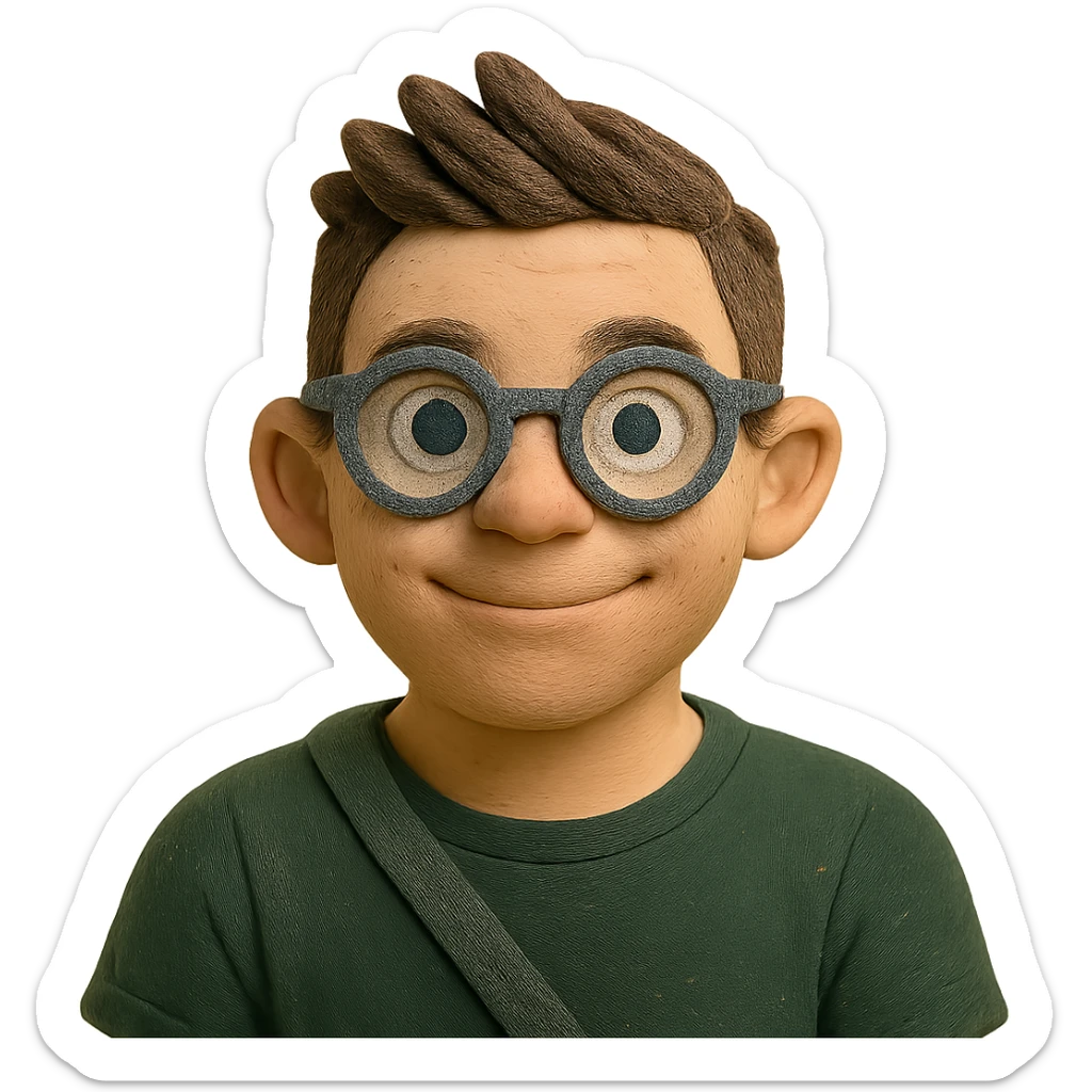 make this claymation portrait emoji look about 5 years younger than the original, but older than the previous edit, keep the same style sticker