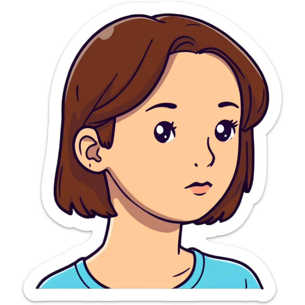 Girl with acne and brown hair and is beautiful  sticker