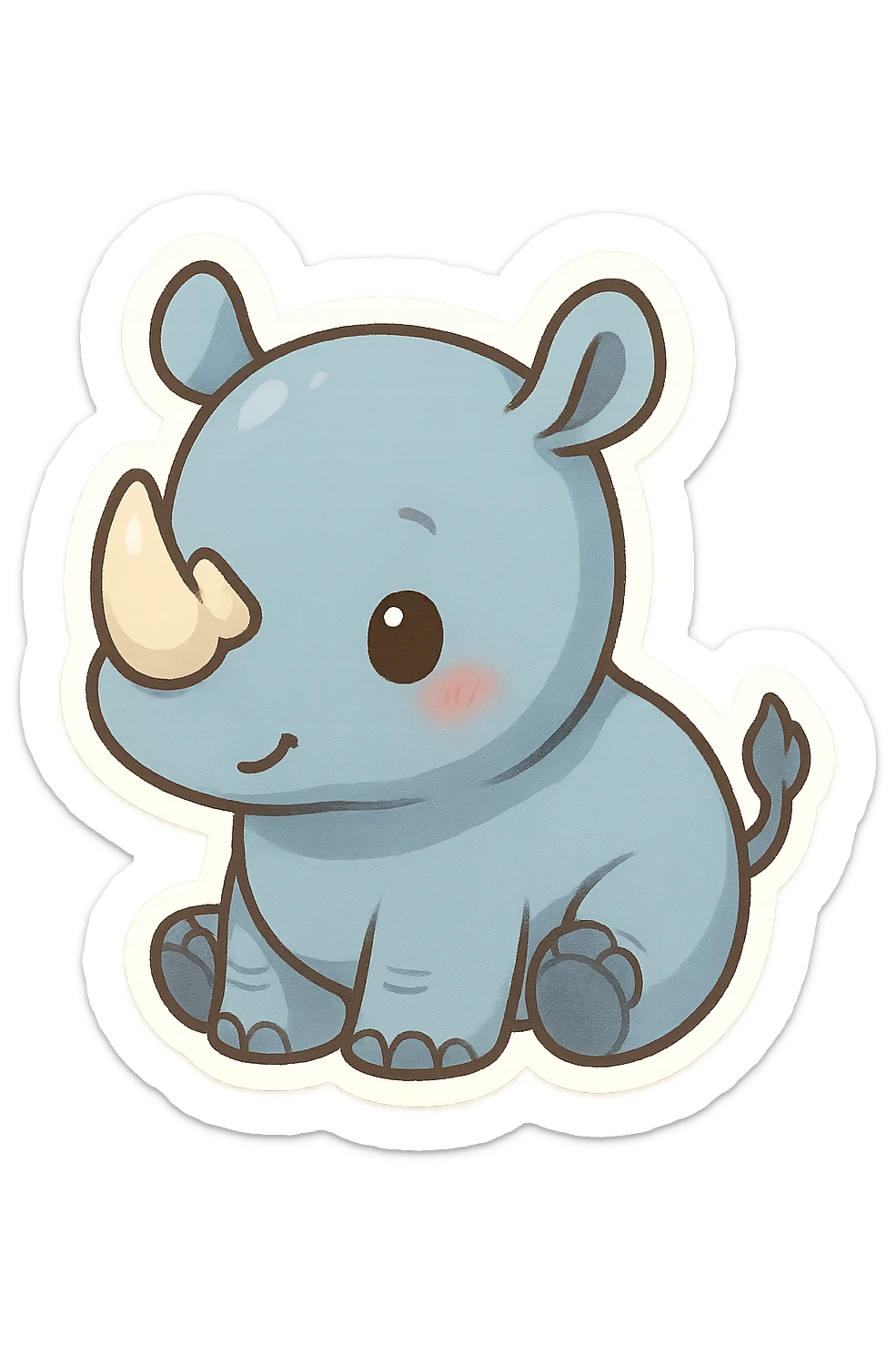 cute blue baby rhinoceros sticker