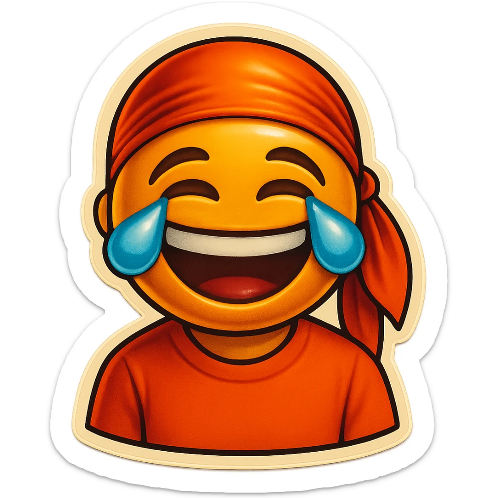 lol face laughing crying
orange shirt
make him smile
Change His durag To orange sticker