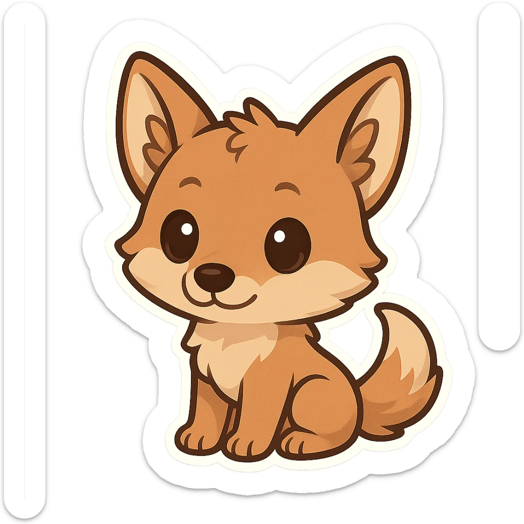 baby coyote sticker