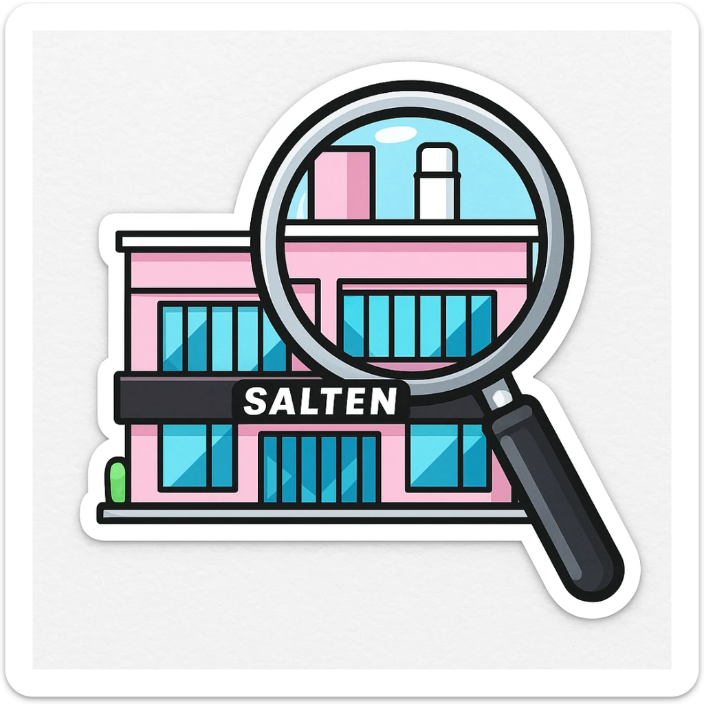 Make it cartoonish stickers: Add a magnifying glass over the partly pink, very stylish beauty salon building sticker