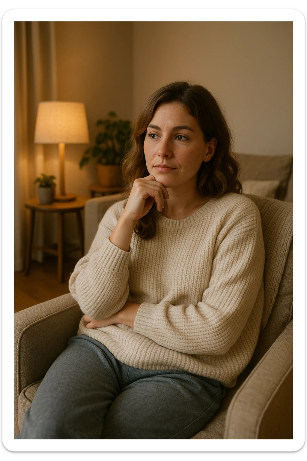 donna che vuole rimanere nella sua zona di comfort. Immagini realistiche sticker