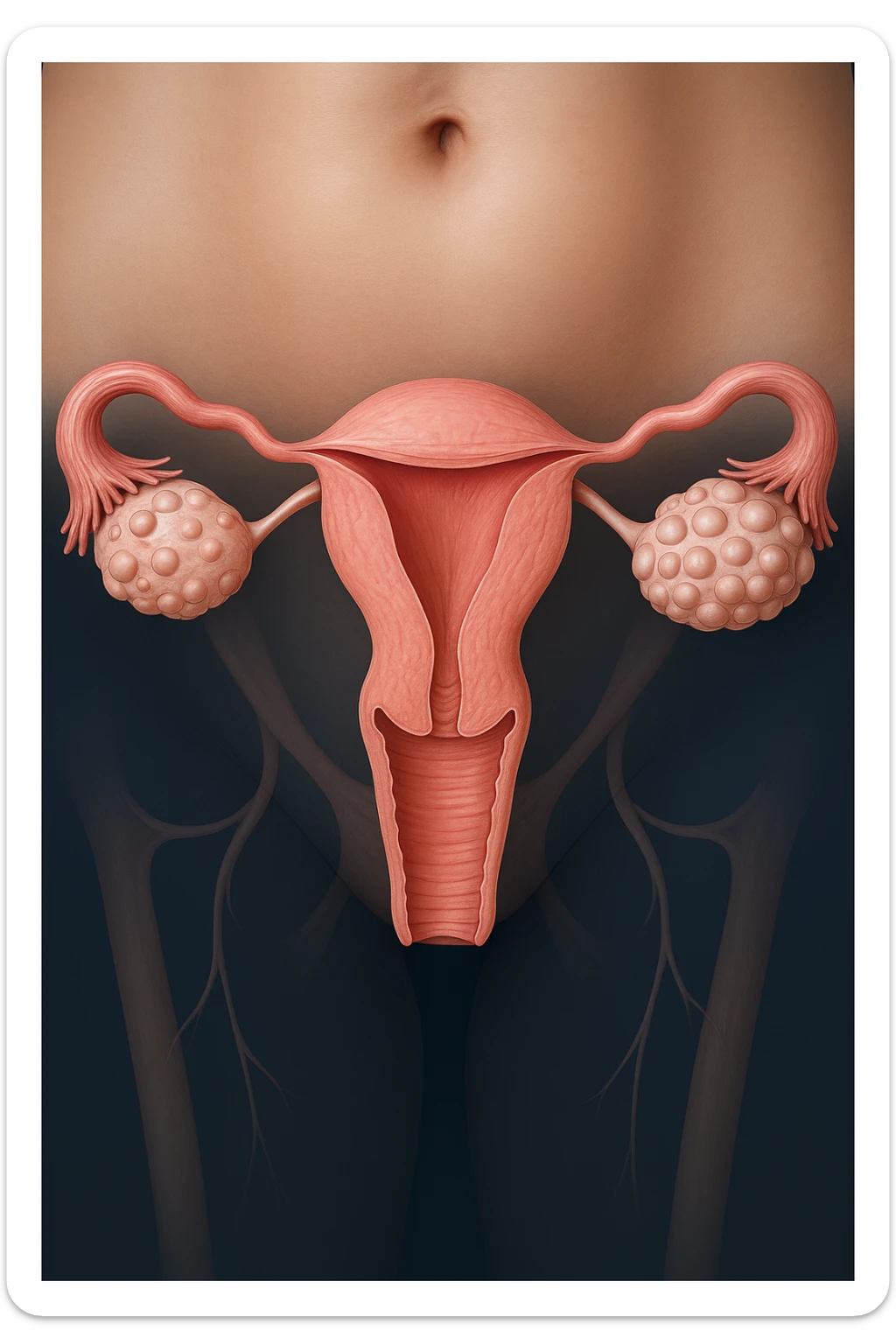 Ovulazione assente  in 3D immagine medica donna pcos sticker