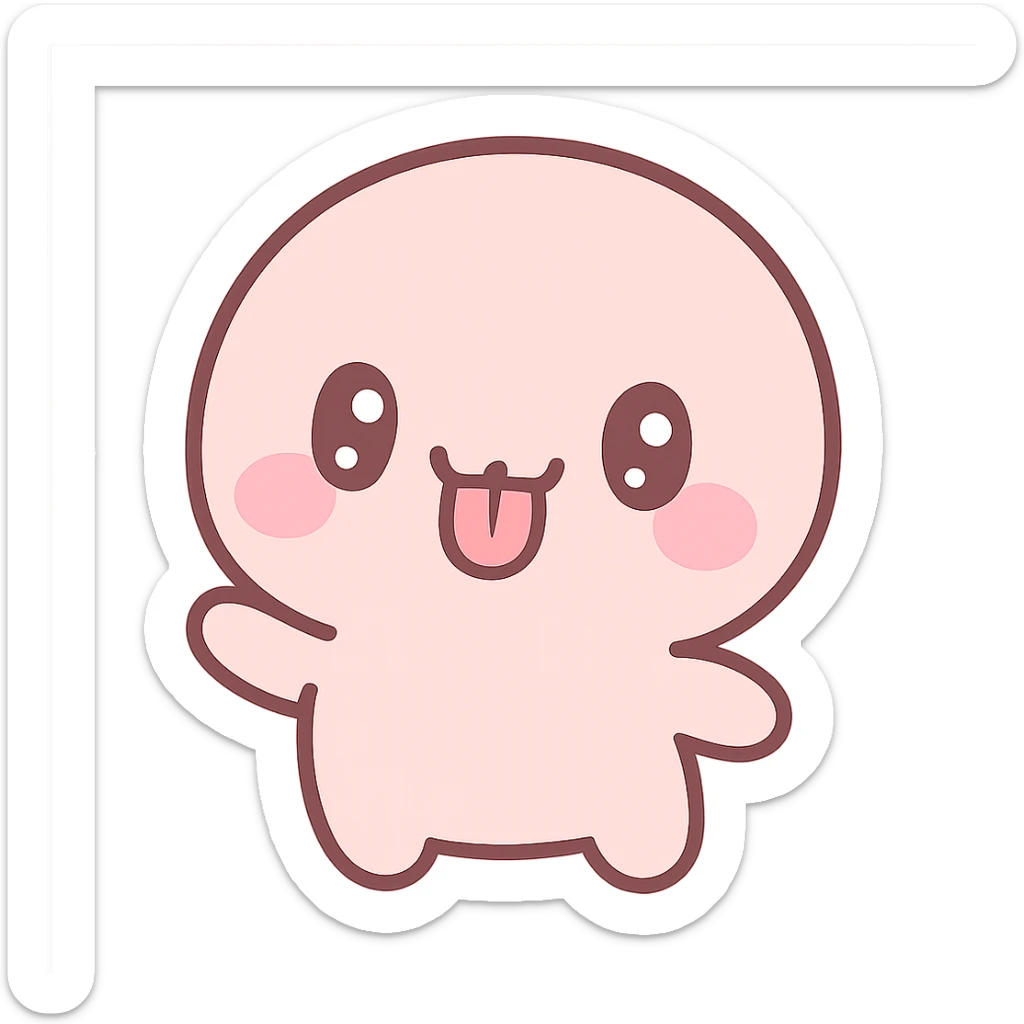 petty character sticking tongue out sticker