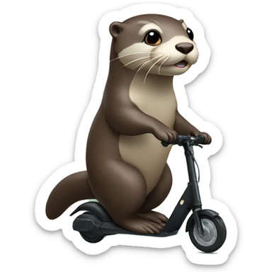 Otter on a electric scooter sticker