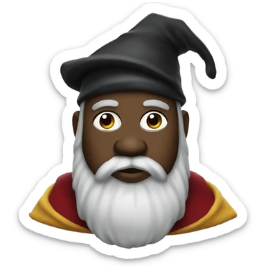 a fat bearded black man wearing wizard's attire sticker