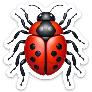 Ladybug with glossy circuit style sticker