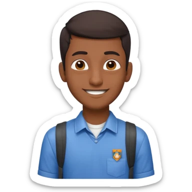 a skinny guy thats Indian and a tall aswell and has a school shirt on and a bit more dark skin sticker