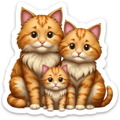 same but with 2 large cats and 2 kittens sticker