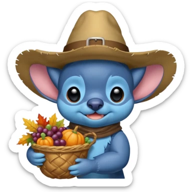 stitch at thanksgiving  sticker