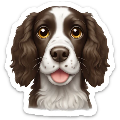 A springer spaniel with blinking puppy dog eyes  sticker