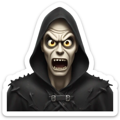 Horrified face dark gothic monster sticker