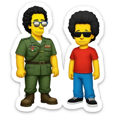 Photo realistic, Muammar Gaddafi with Bart Simpson sticker