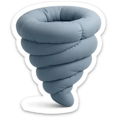 plush cushion tornado, stylized and cute sticker