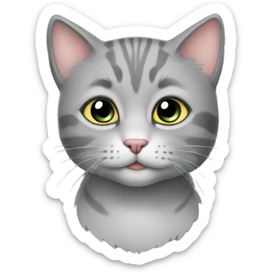 cuty gray cat sticker