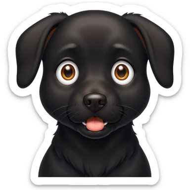 Un chien noir très étonné  sticker