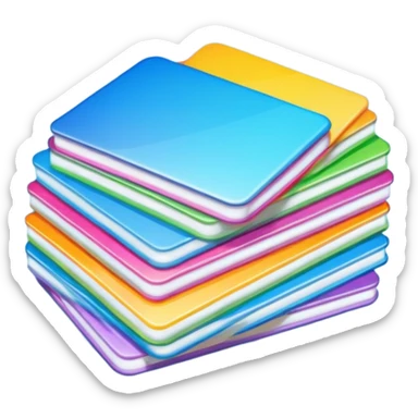 A stack of postcards sticker