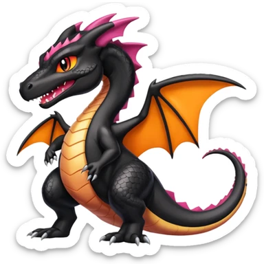 Black Shiny-Charizard-Salazzle-Seviper-Salandit-fusion sticker