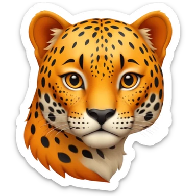 A high-resolution photo-realistic digital illustration of a young jaguar, chest upward A high-resolution, photo-realistic digital illustration of a majestic young jaguar sticker