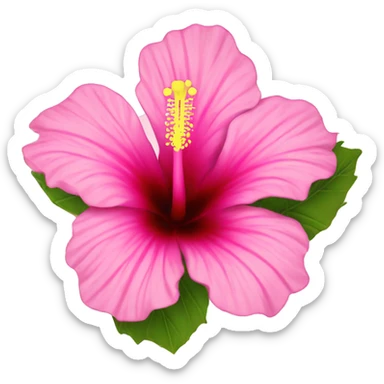 hibiscus flower pink sticker