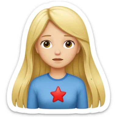 blonde cartoon girl long hair saying take a time out sticker