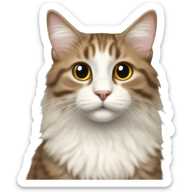 American Bobtail Cat ,Semi-long fur cat,Half-body sticker