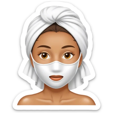 woman,who took a shower with white mask sticker