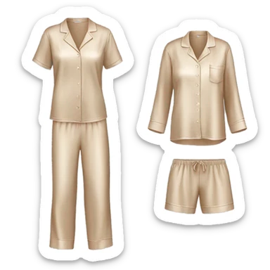 Light brown silk pyjamas set sticker