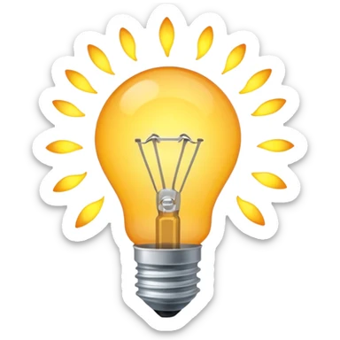 a lightbulb so bright you can't see the inside of it sticker