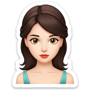 Coquette brunette girl sticker
