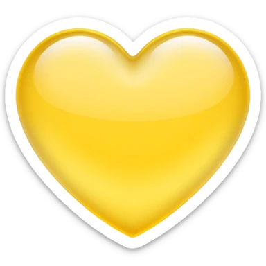 yellow heart with a frosted glass effect sticker