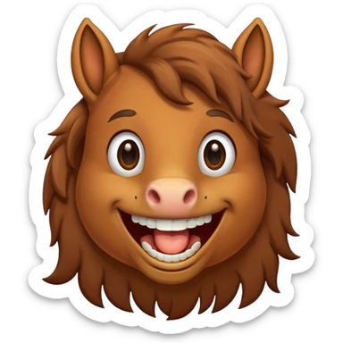 Horse smiling showing teeth sticker
