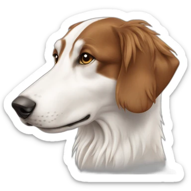 Perro borzoi blanco y marron claro  sticker