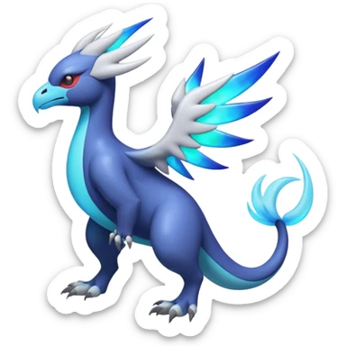 Neon Vibrant Pulsating Trail-glowing Chromatic Trico-Absol-Salamence-Silvally-fusion-hybrid sticker