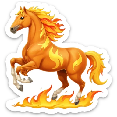 horse galloping with flames sticker