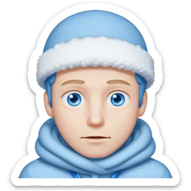 a man covered with snow sticker