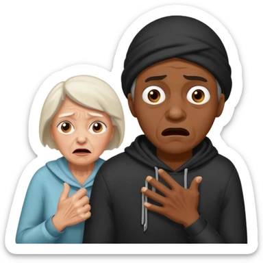 A nigga robbing an old white lady sticker