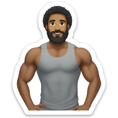 Lightskin man with Beard and afro in the gym  sticker