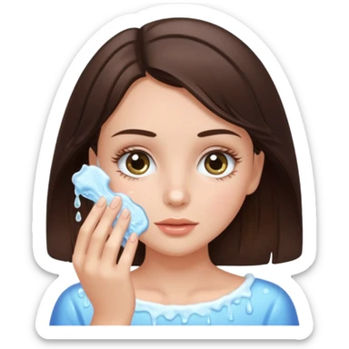 Brunette girl washing her lashes sticker