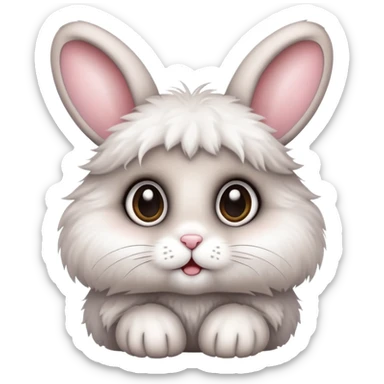 cutest bunny ever with big eyes and fluffy fur sticker