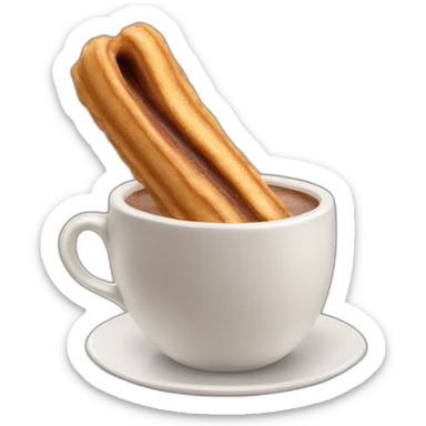 Churro Emoji A delicious, crispy churro accompanied by a cup of hot chocolate, a culinary pleasure. sticker