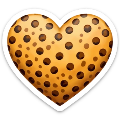 Cheetah print heart emoji sticker