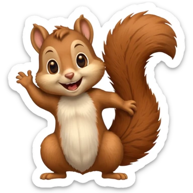 squirrel emoji, laughing with joy, no text sticker