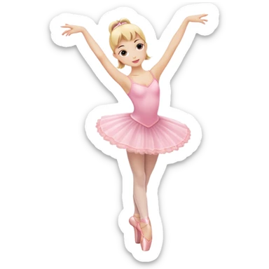 Blonde ballerina in pink pointe shoes sticker