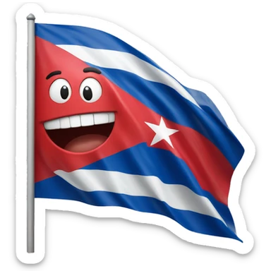 a happy face with the cuban flag sticker