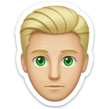 2 Man with blonde hair combed upwards. With green eyes sticker